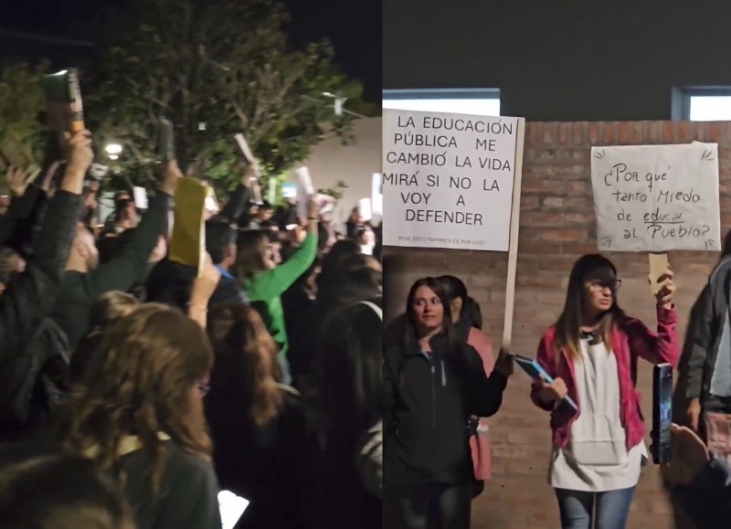 Cientos de personas se manifestaron en la ciudad en defensa de la educación pública.