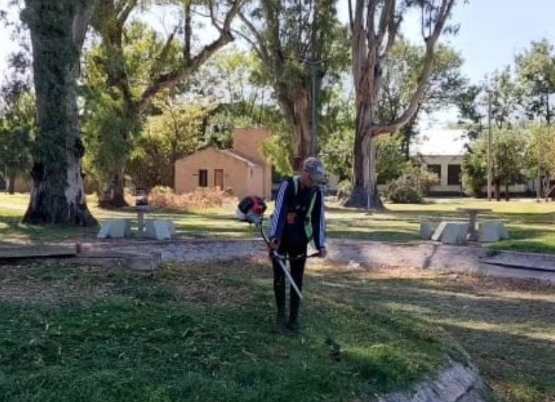 Desde el ejecutivo local vienen realizando tareas en plazas, parques y paradores de la localidad.