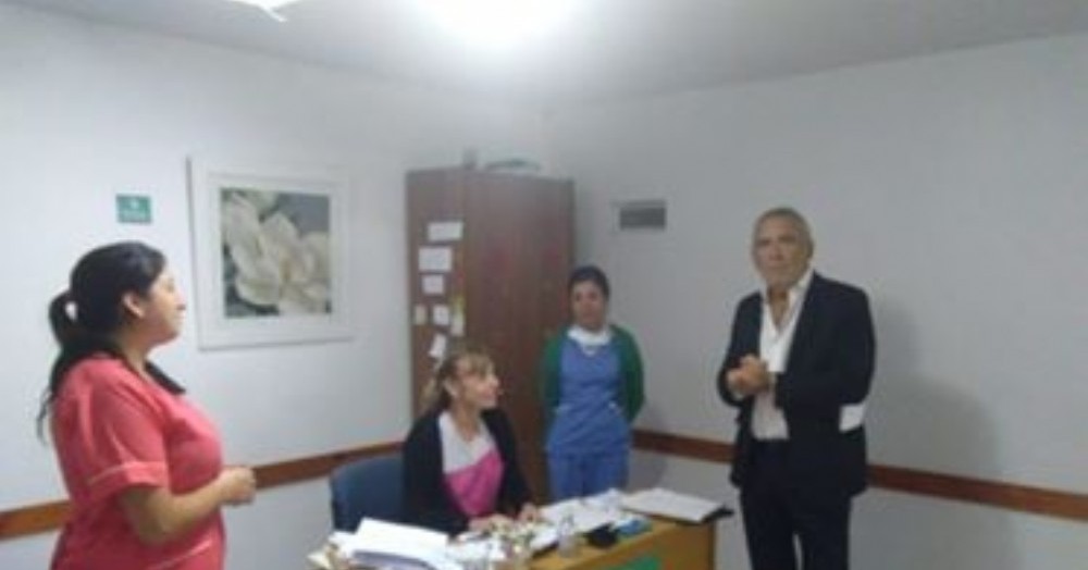 Recorrida del intendente por el Hospital.