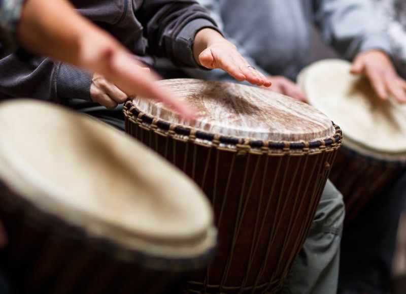 Taller de Percusión, una de las propuestas.