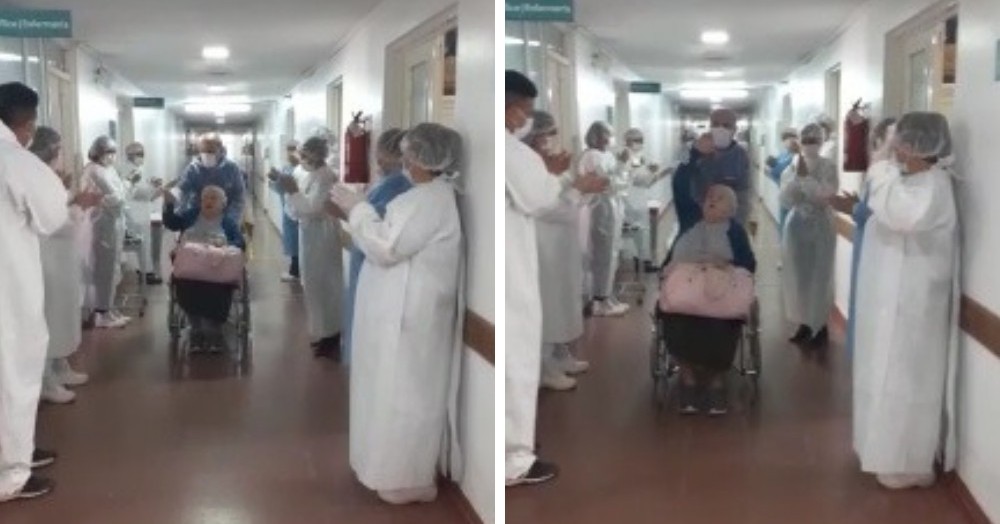 El personal sanitario del nosocomio local, al momento de recibir el alta médica, la saludó con un gran aplauso que emocionó a todos.

