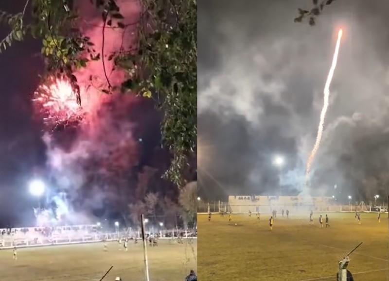 VIDEO | Polémica por el uso de pirotecnia durante el partido entre El Fortín y Racing de Pergamino
