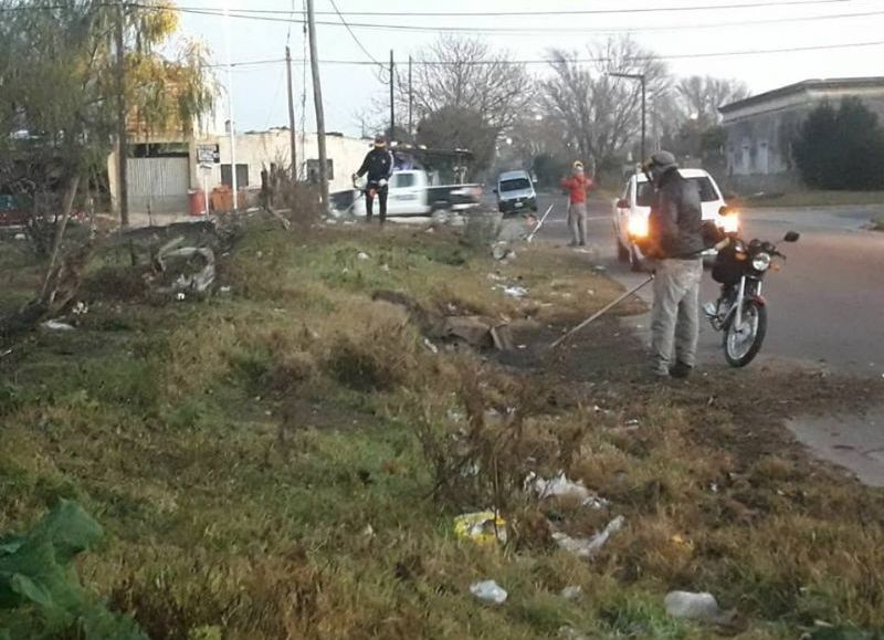 Cuadrilla en plena labor.