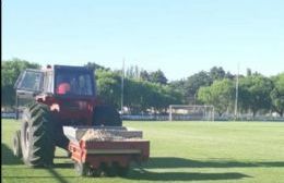 Avances en el mantenimiento del campo de juego de Racing Club