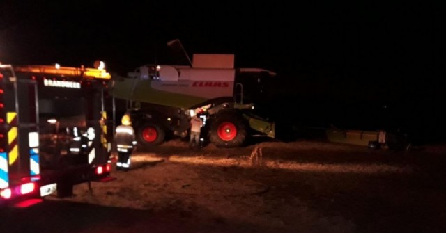 Se incendió una cosechadora