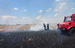 Incendio de un rastrojo de trigo