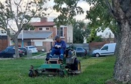 No se suspende por lluvia: la gestión de Giordano continúa trabajando en el mejoramiento de espacios públicos