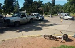 Accidente entre camioneta y bicicleta