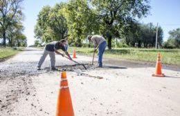 Trabajos de bacheo en calle 50