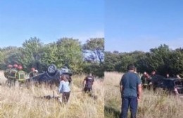 Susto en la ruta 8: volcó un auto cerca de El Arbolito, pero no hubo víctimas
