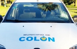 Ocurrió en la esquina de calles 15 y 47, cuando agentes de Tránsito realizaban un procedimiento y dos personas arrojaron piedras contra un vehículo oficial.