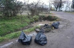 A pesar del mal clima, siguen limpiando barrios